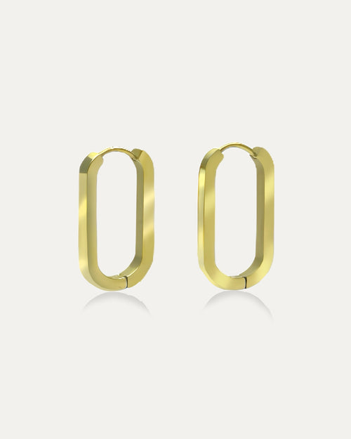 Aly Gold Oval Hoops