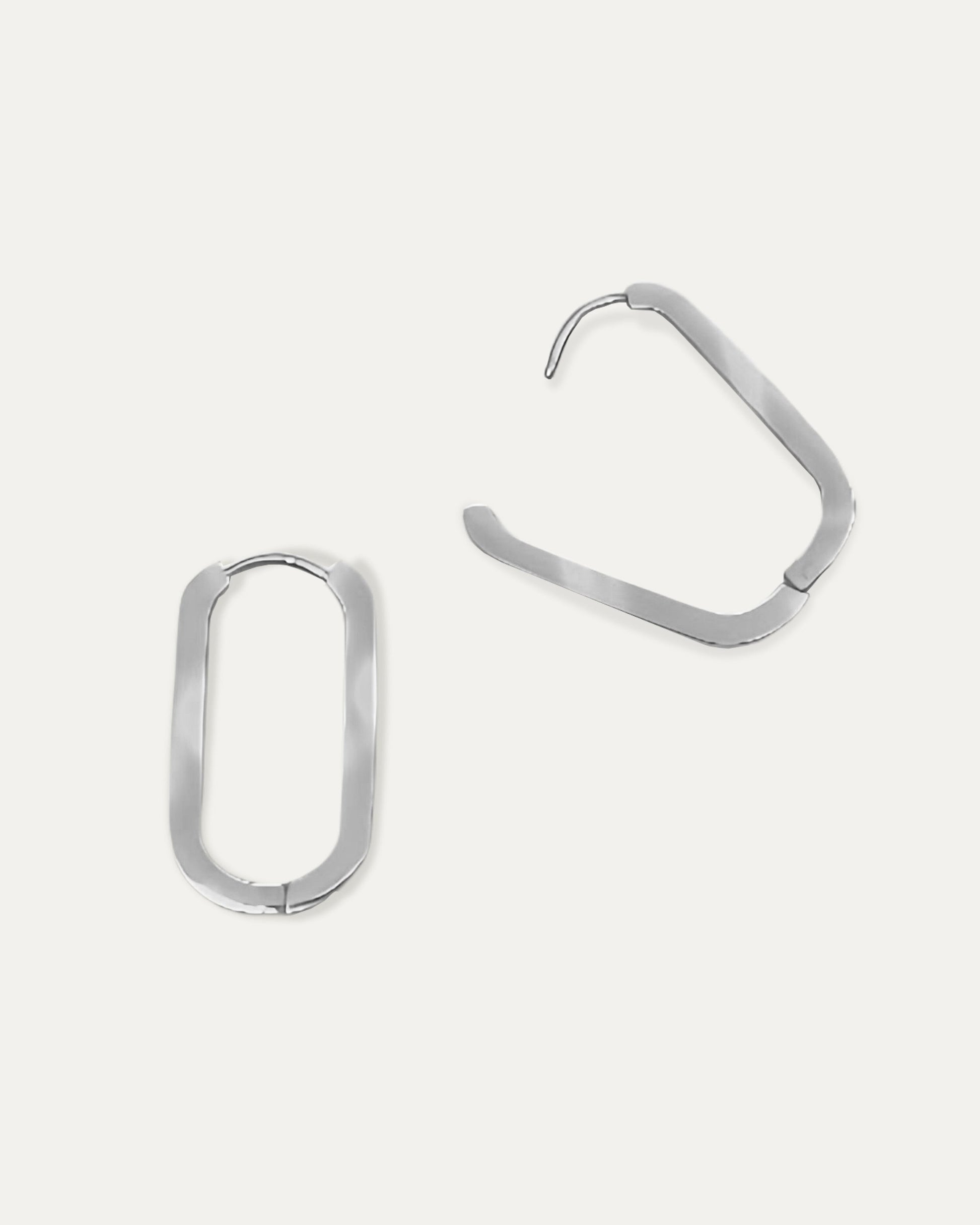 Aly Silver Oval Hoops