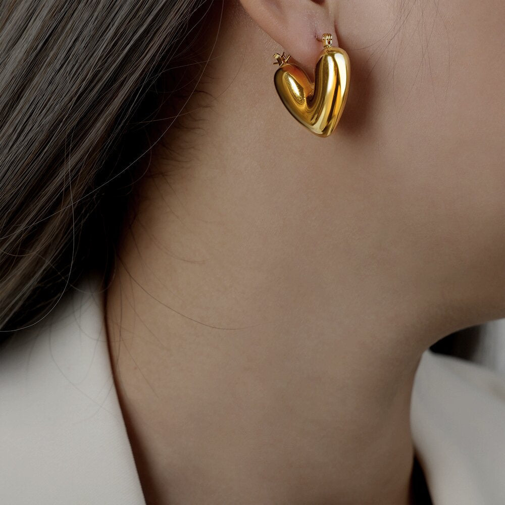 Courtney Gold Heart Hoops