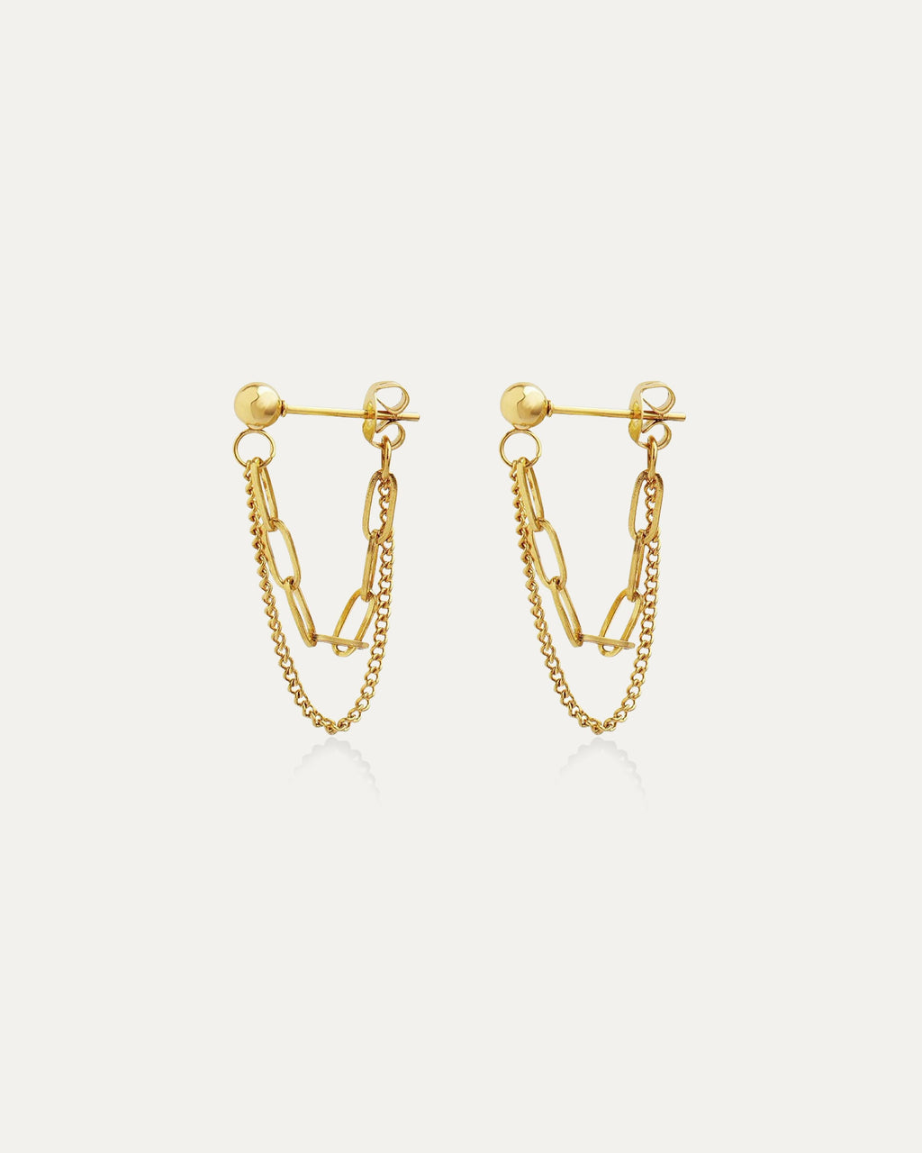 Dana Gold Double Chain Earrings