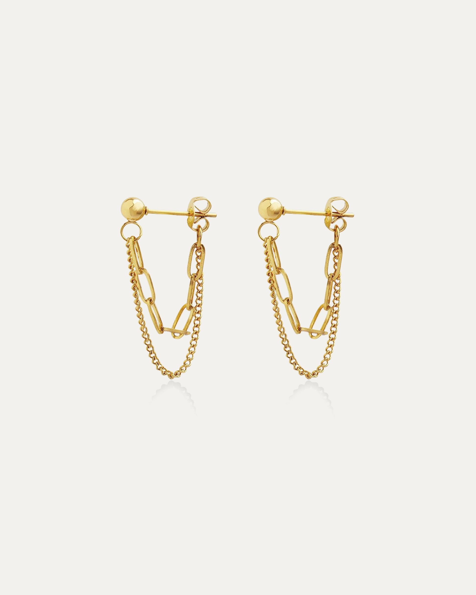 Dana Gold Double Chain Earrings