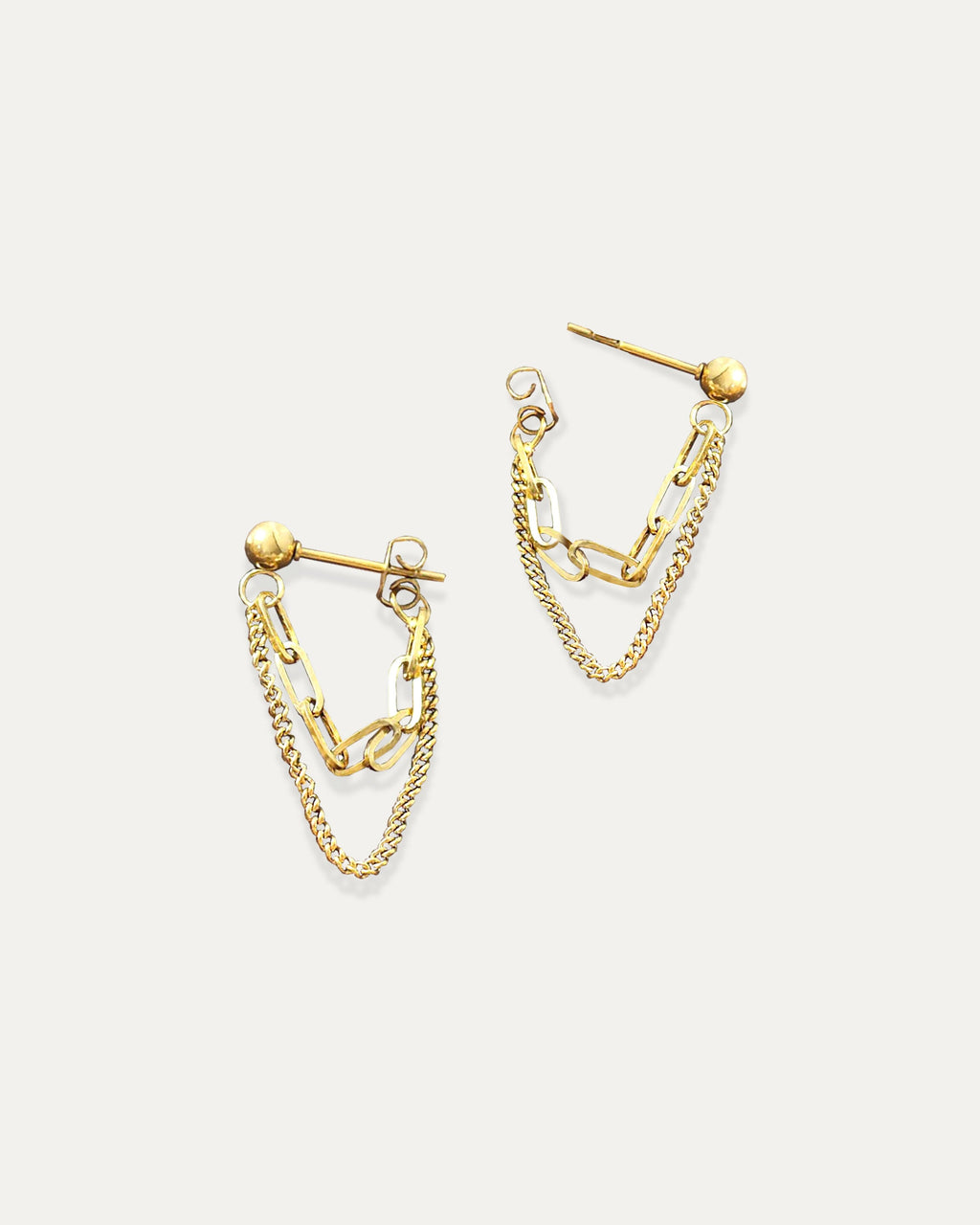 Dana Gold Double Chain Earrings