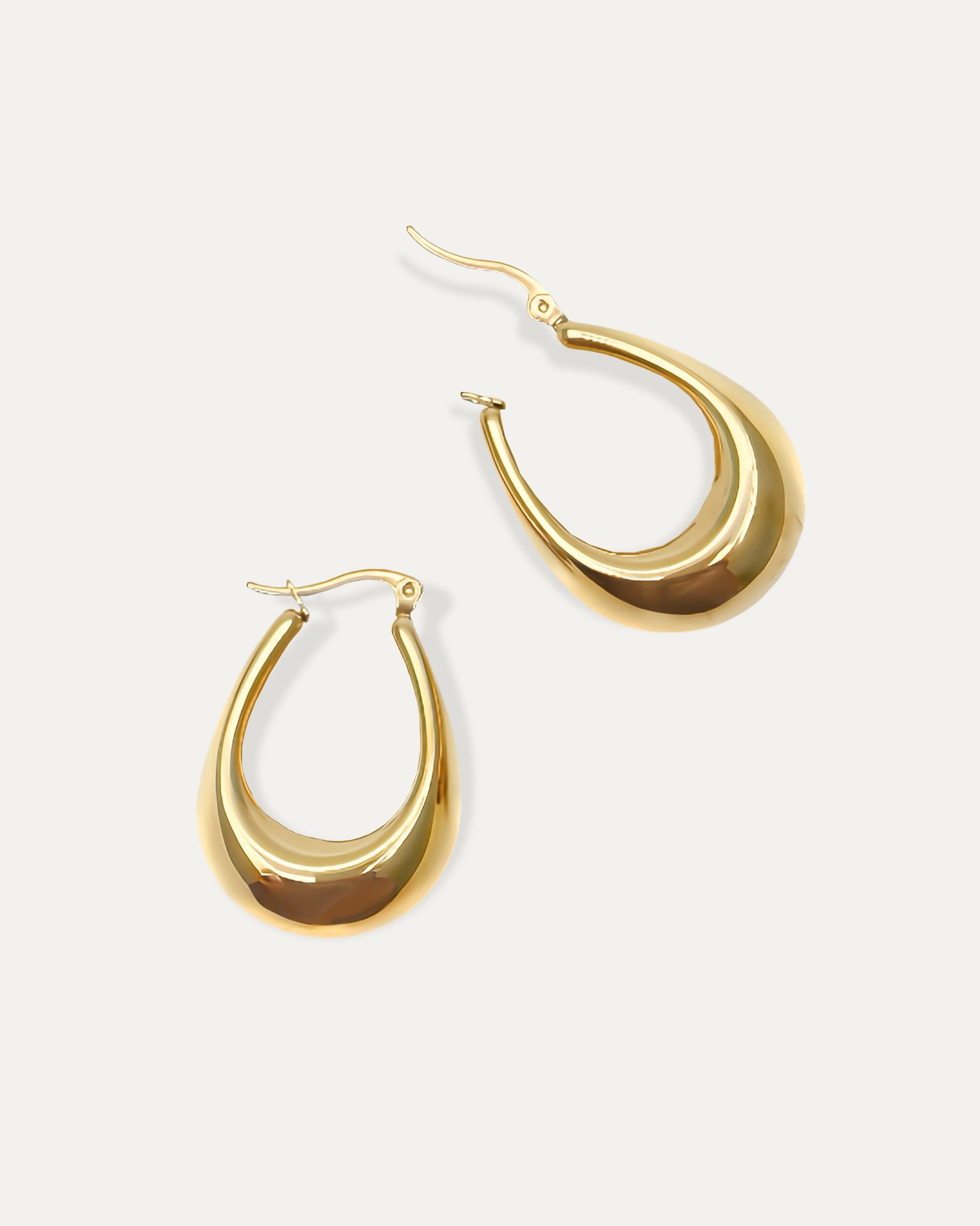 Dewdrop Chunky Gold Hoops Medium