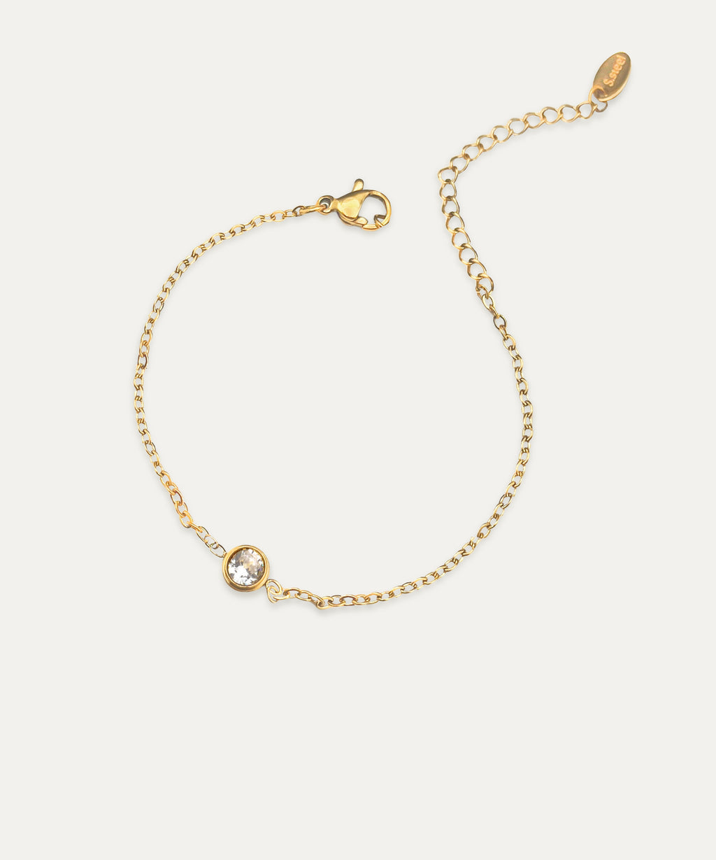 Eva Gold Solitaire Chain Bracelet