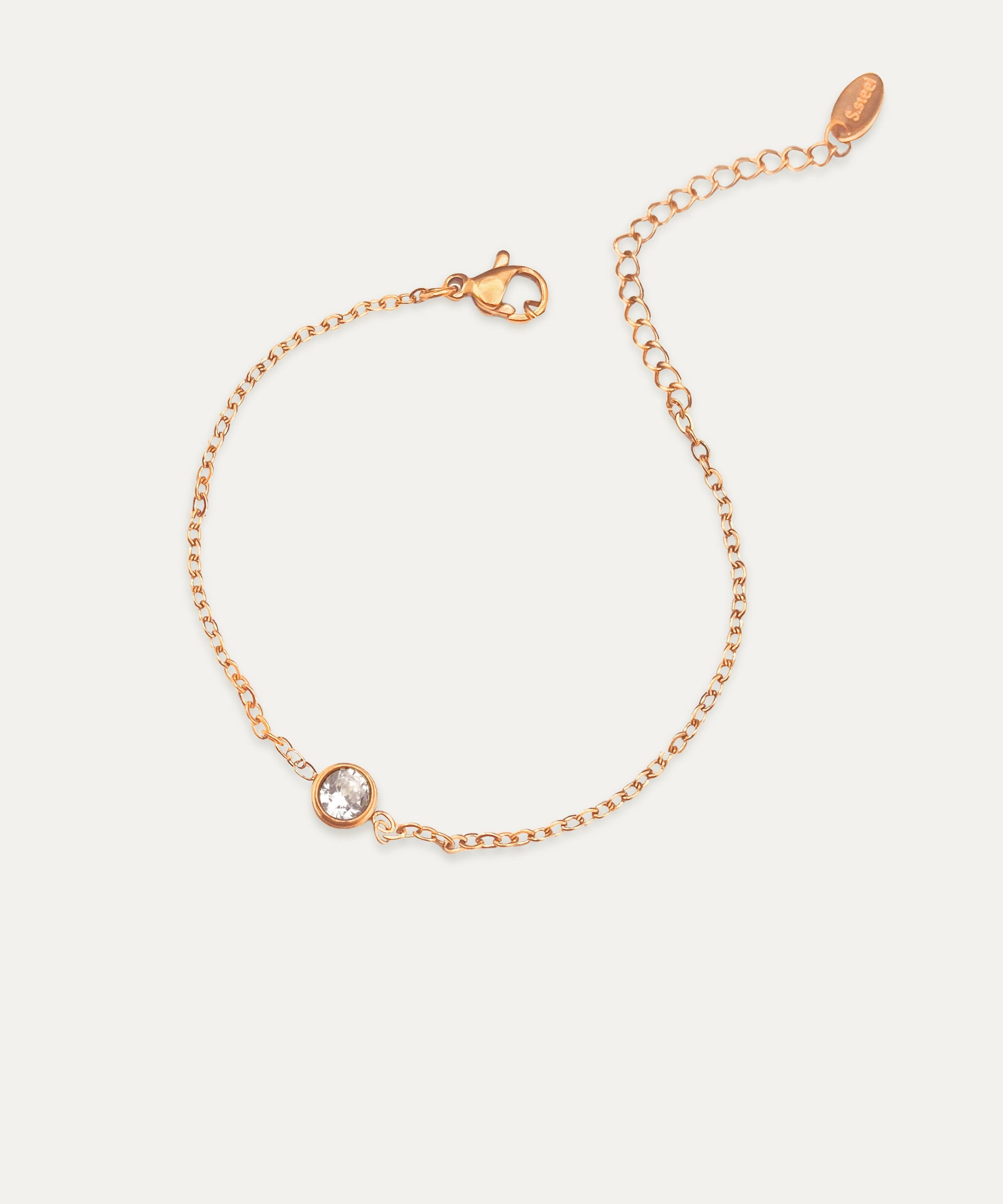Eva Rose Gold Solitaire Chain Bracelet