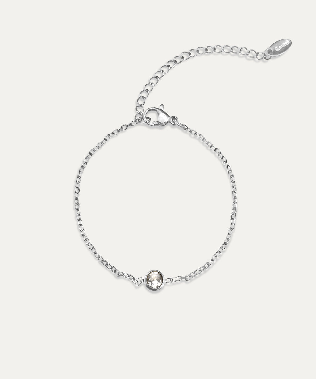 Eva Silver Solitaire Chain Bracelet