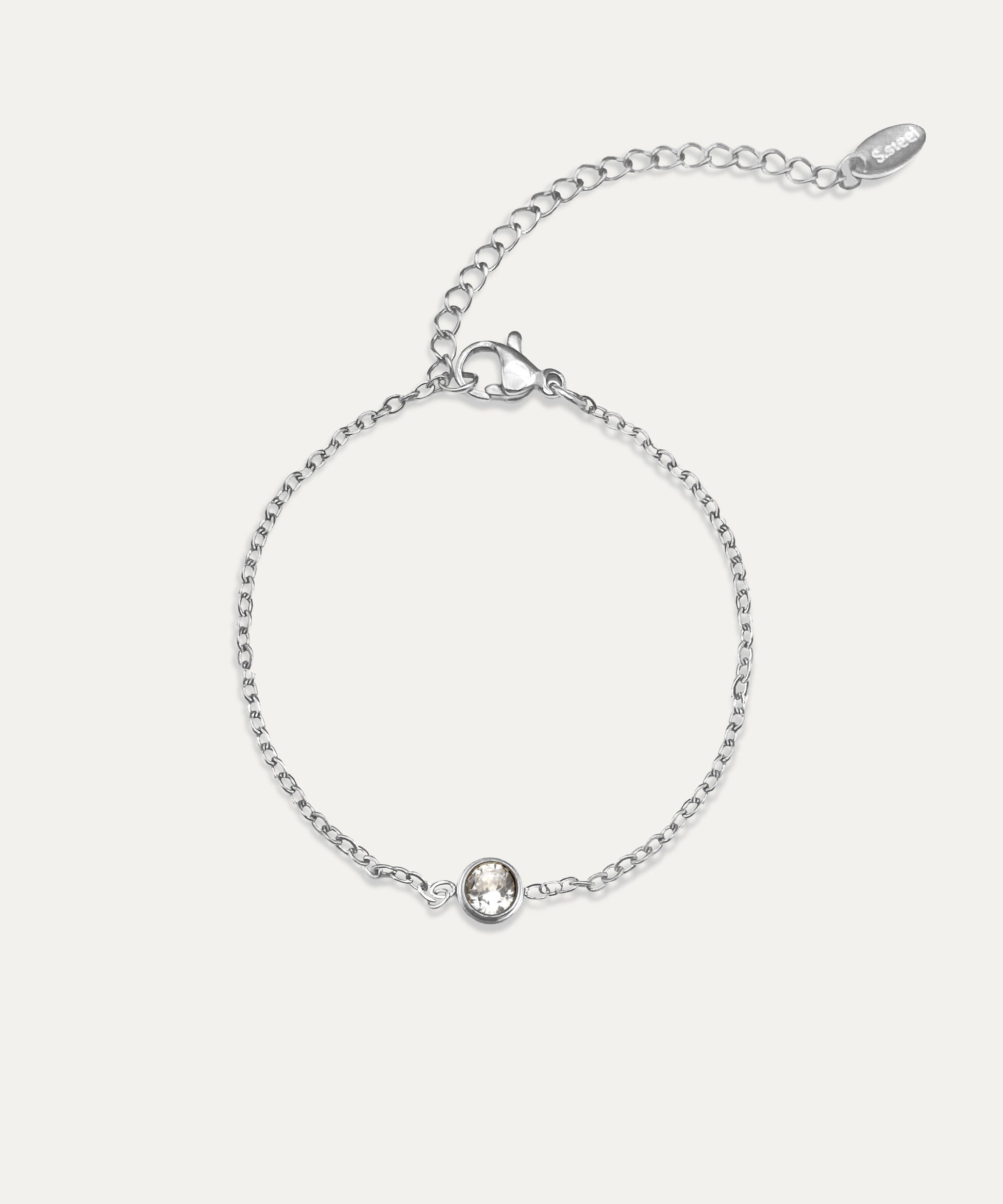 Eva Silver Solitaire Chain Bracelet