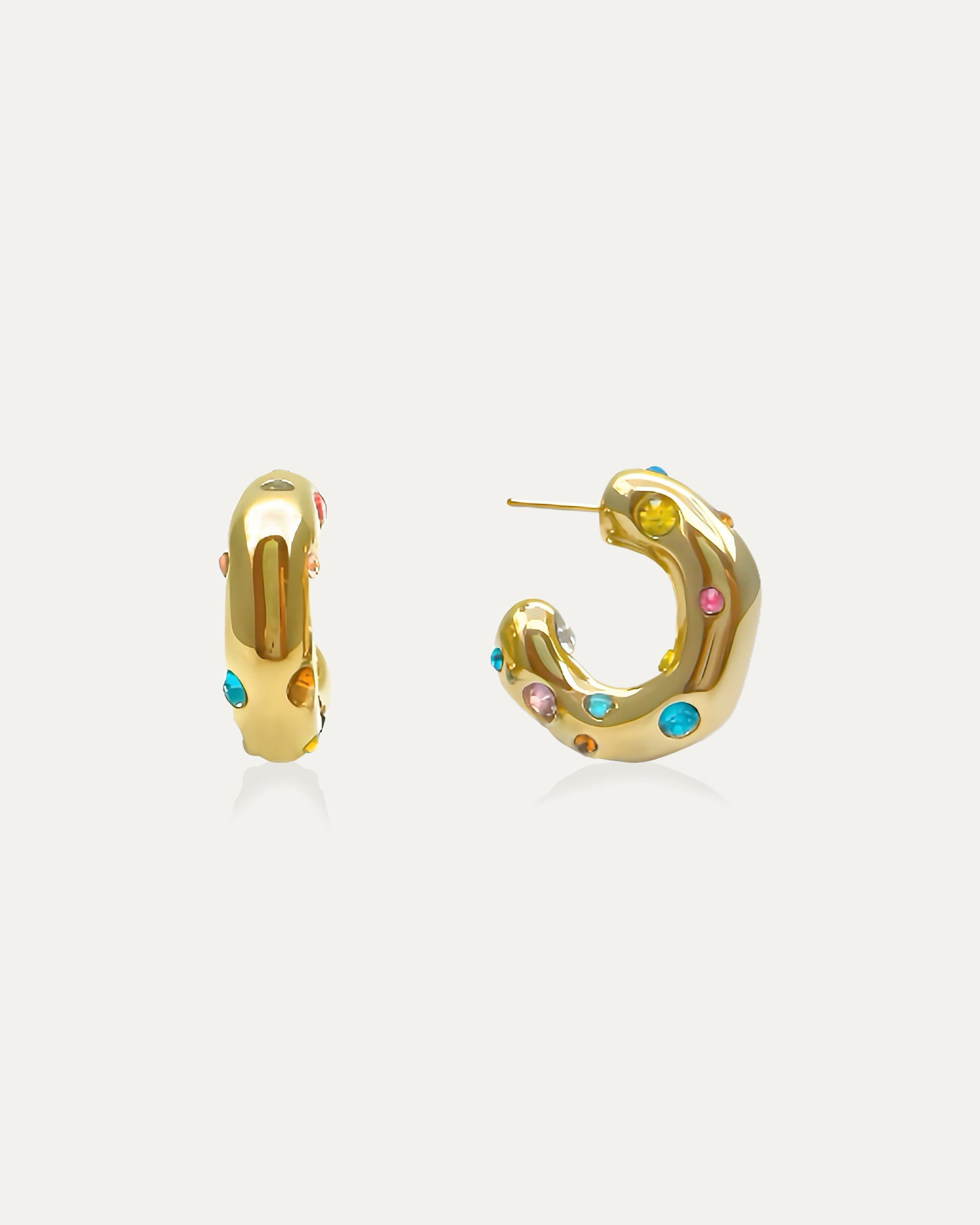 Jules Colorful Studded Hoops