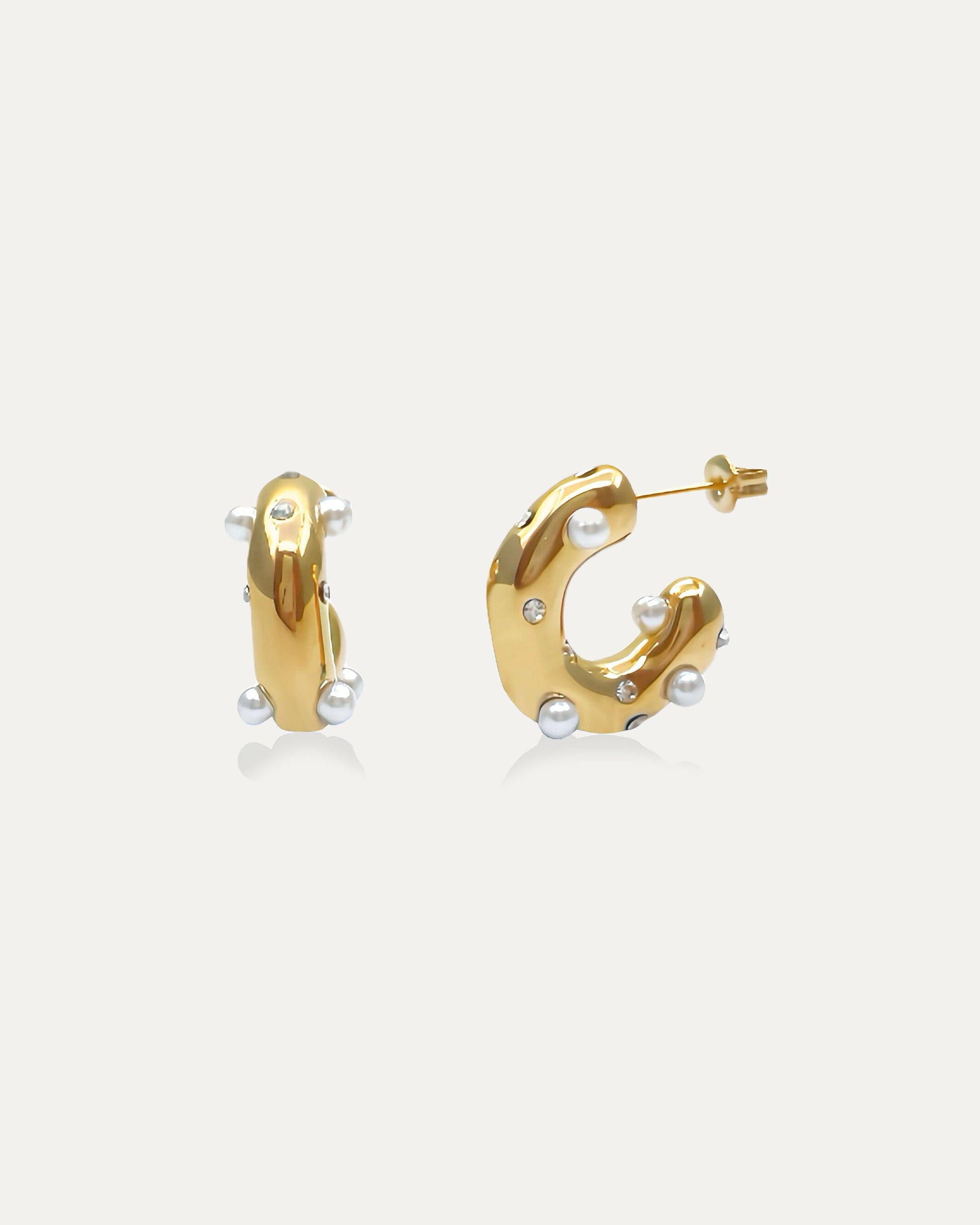 Lex Pearl Studded Hoops