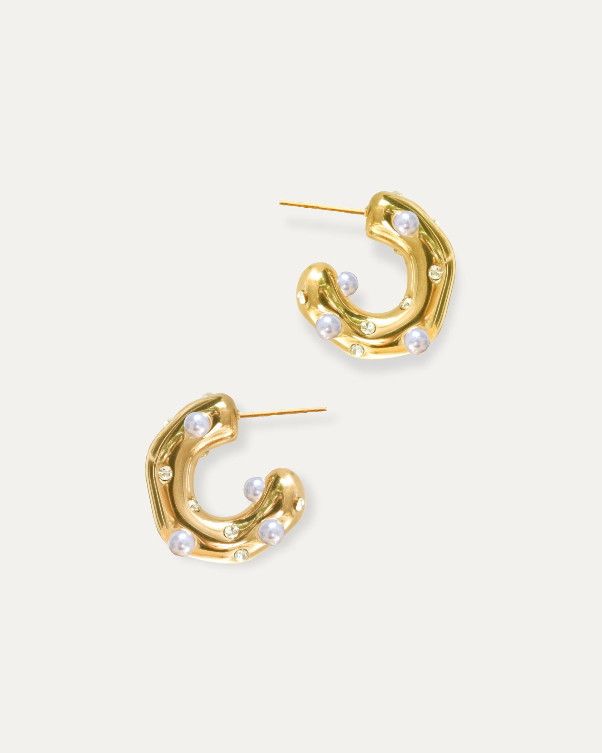 Lex Pearl Studded Hoops