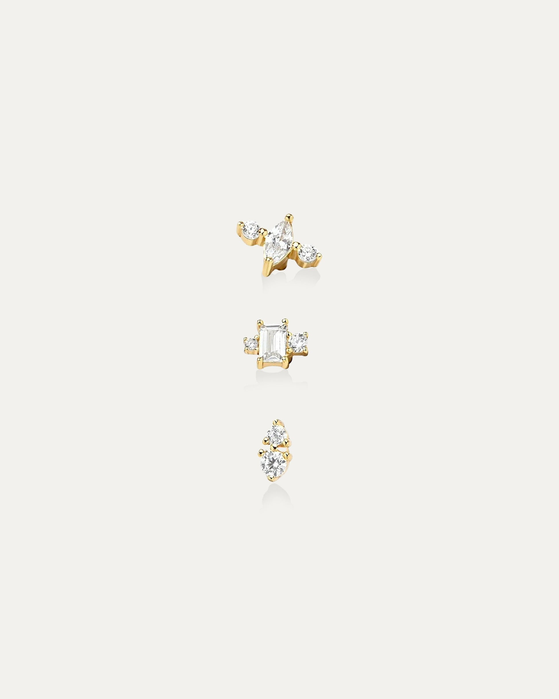Pisces Clear Gems Earring Set