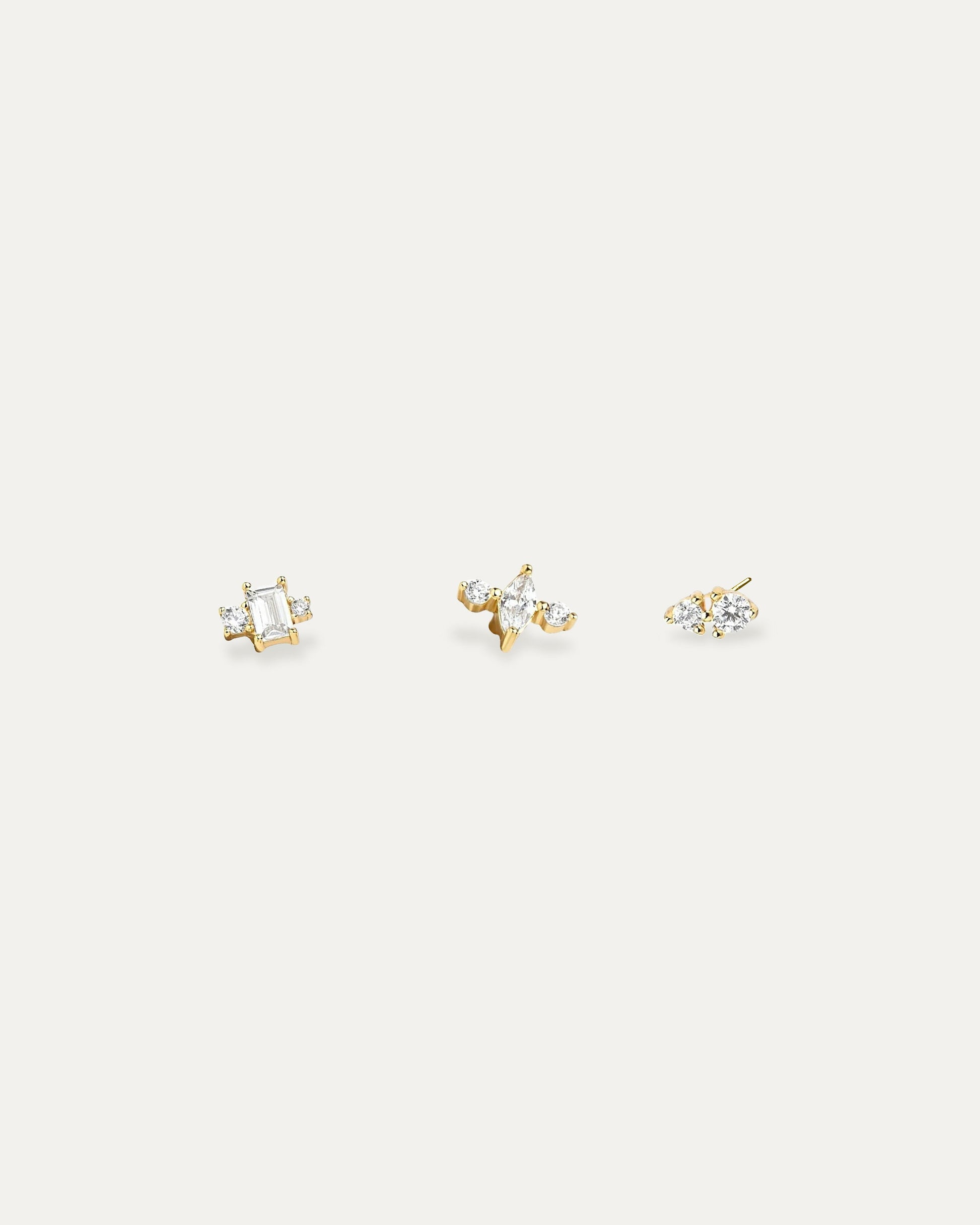 Pisces Clear Gems Earring Set