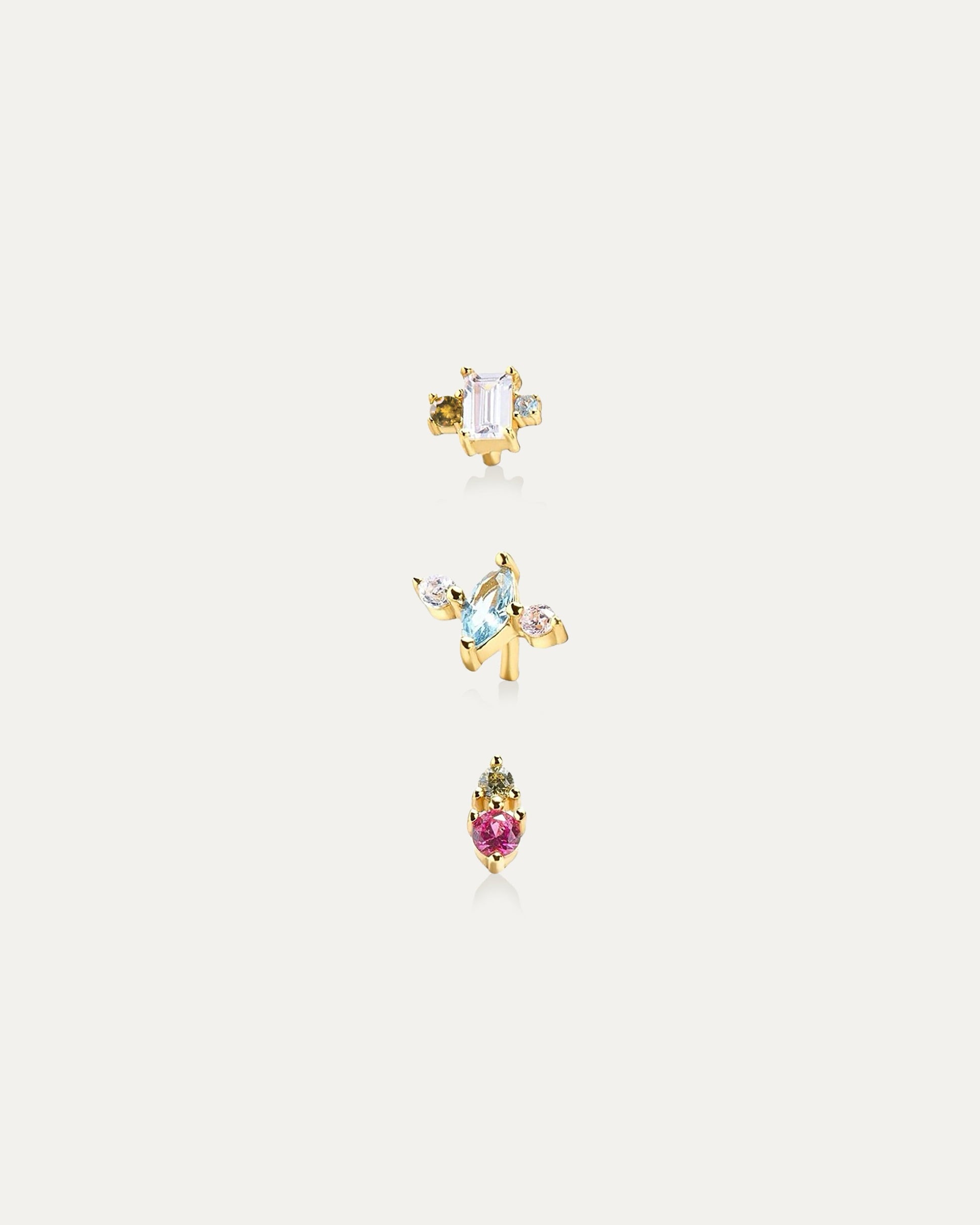 Pisces Colorful Gems Earring Set