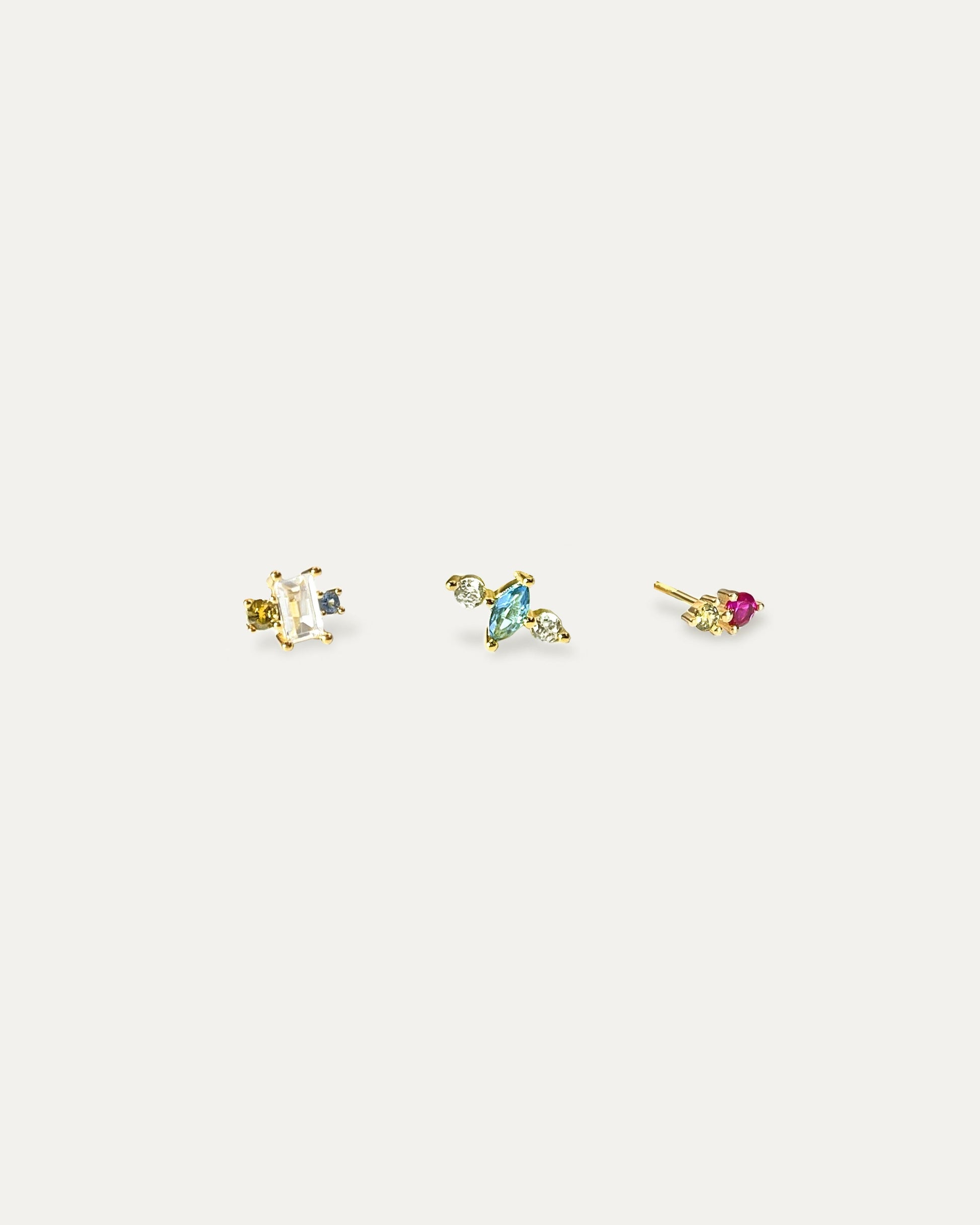 Pisces Colorful Gems Earring Set
