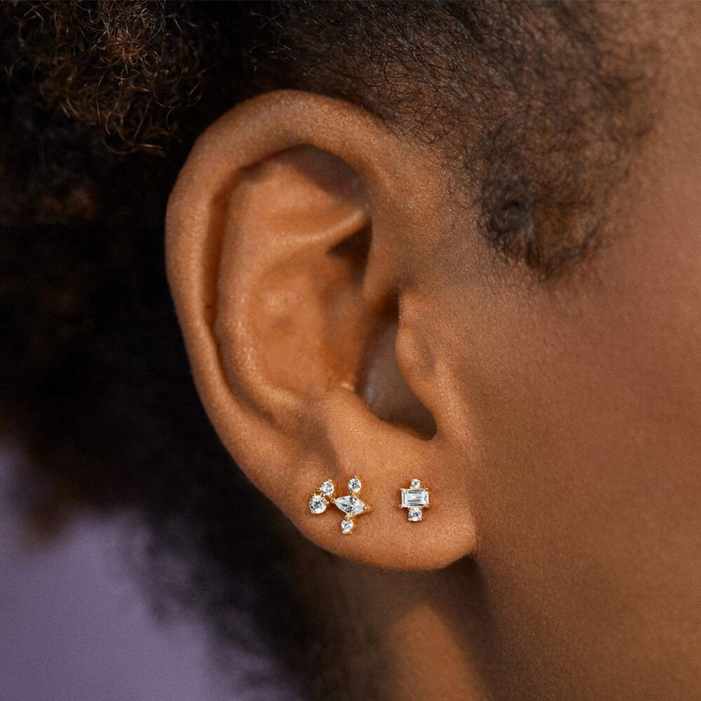 Pisces Clear Gems Earring Set