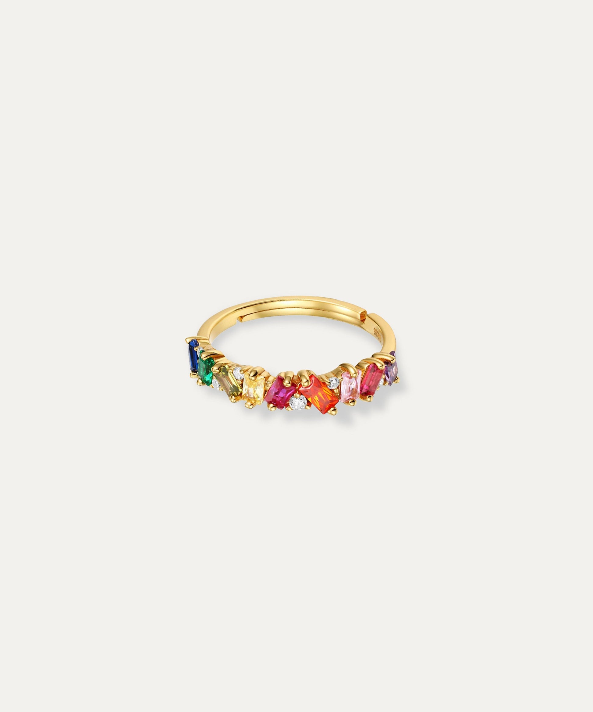 Rainbow Baguette Gemstone Ring