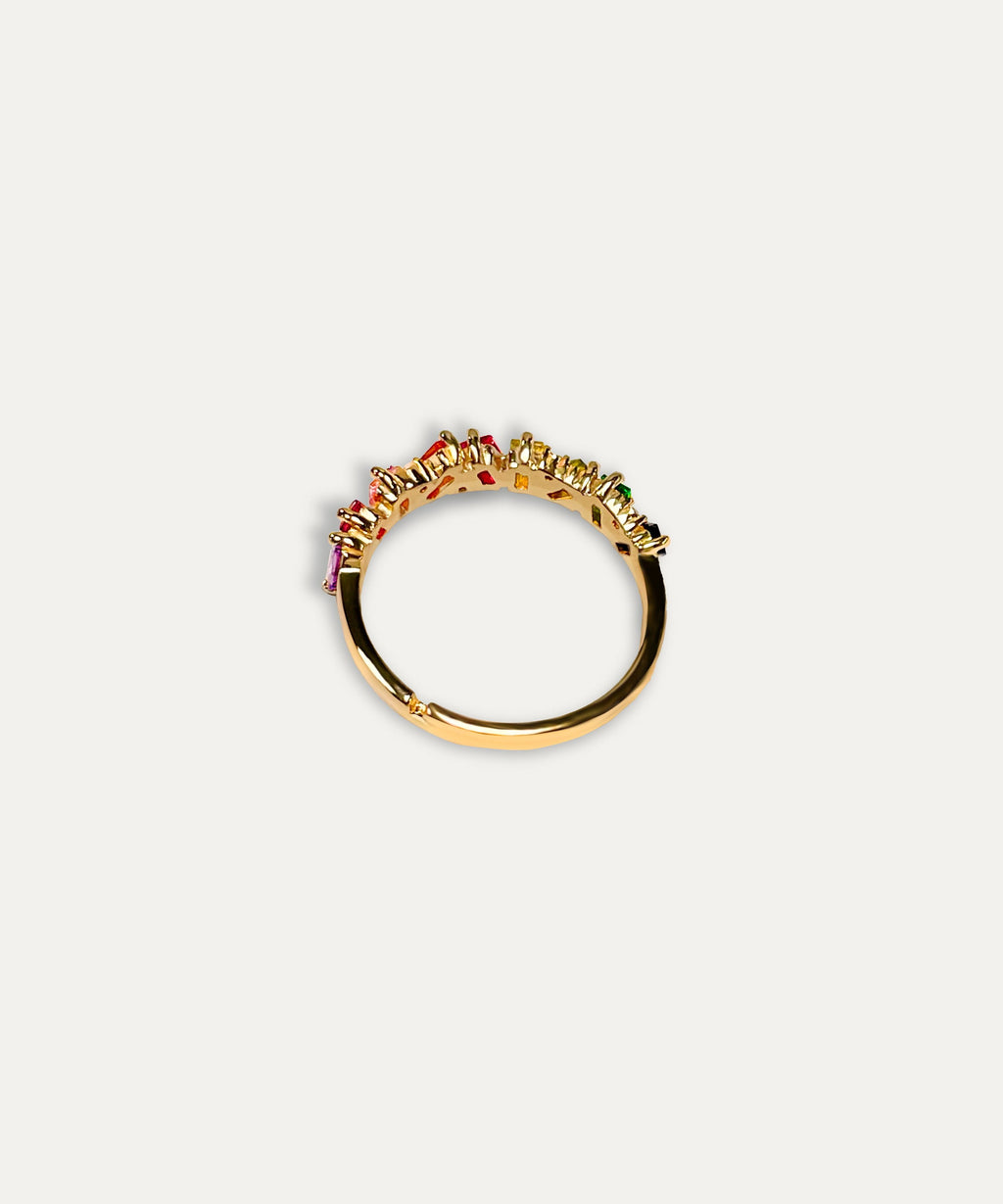Rainbow Baguette Gemstone Ring