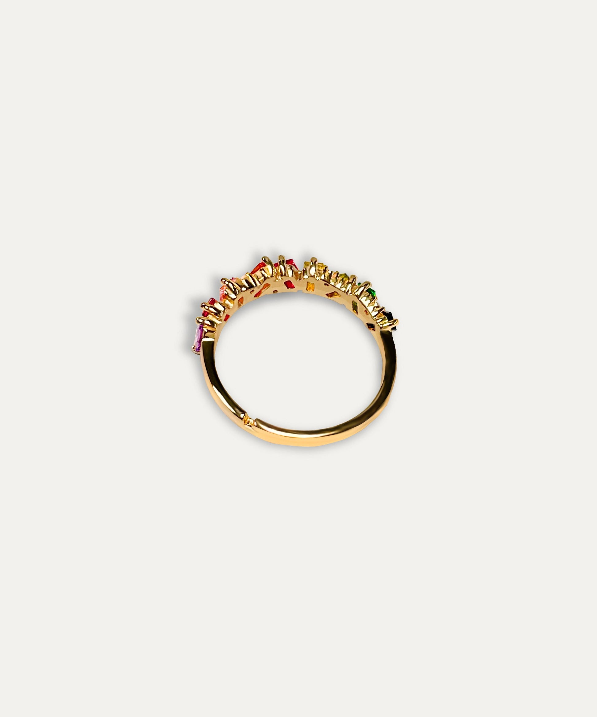 Rainbow Baguette Gemstone Ring