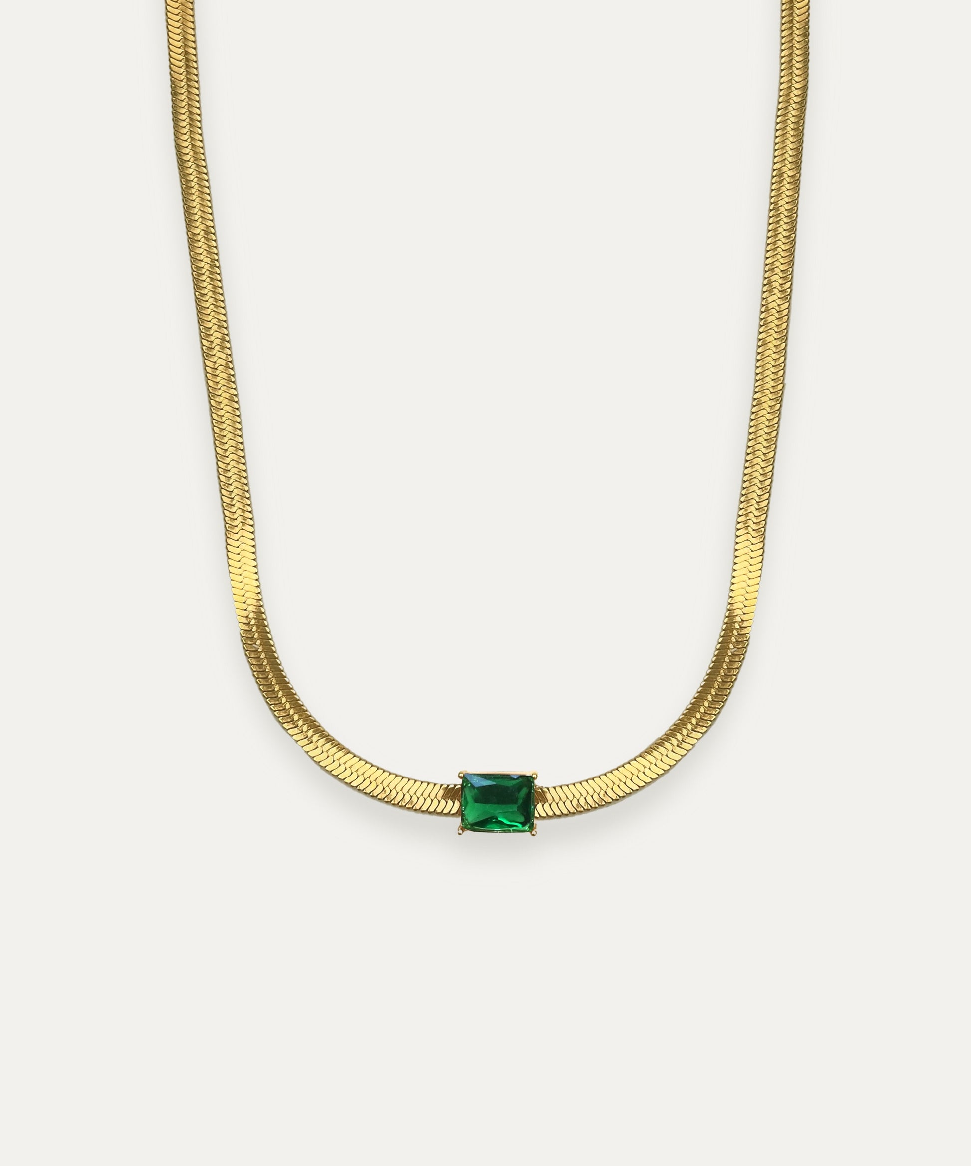 Rhea Emerald Cut Crystal Necklace