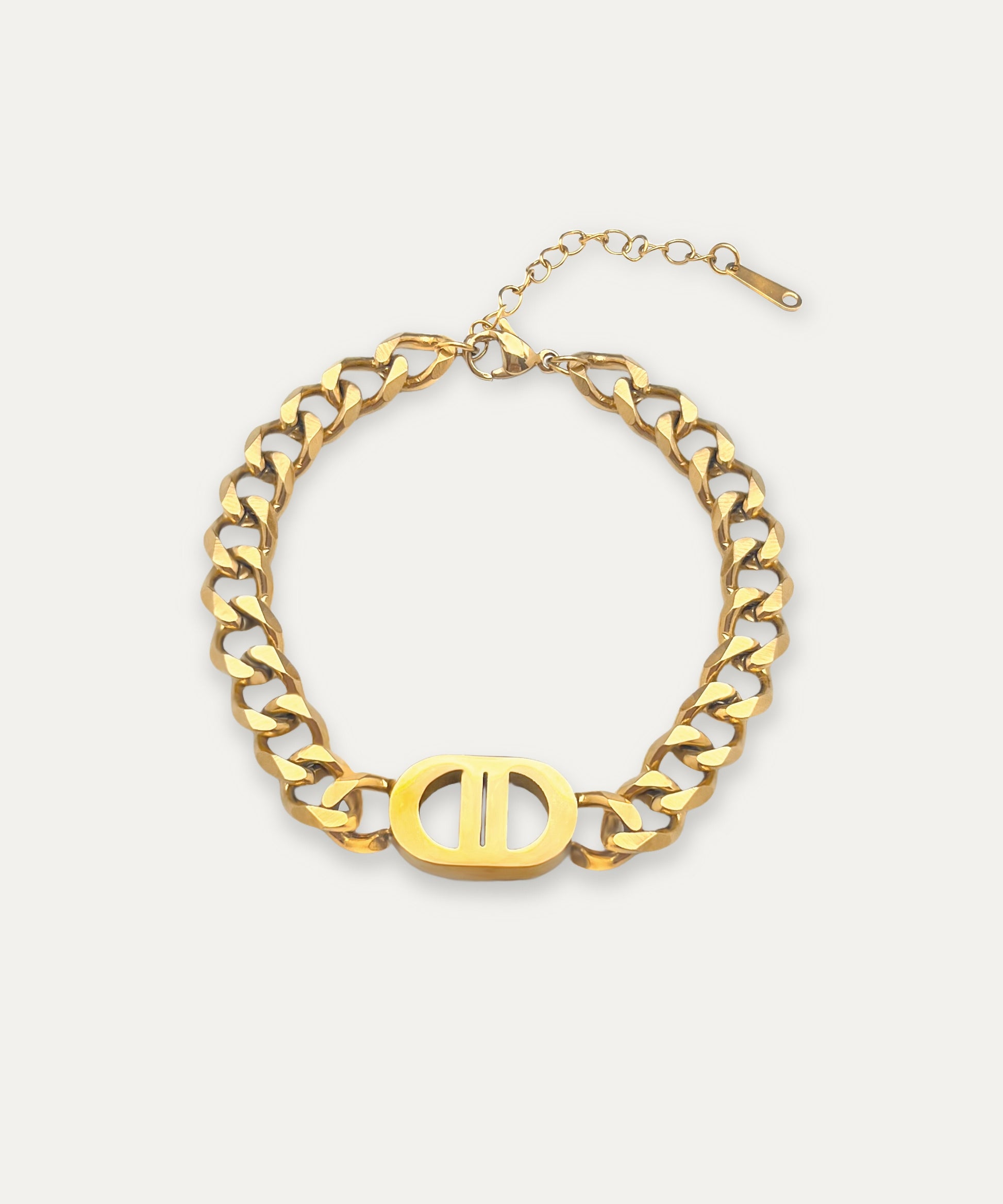 Saint Gold Curb Chain Bracelet