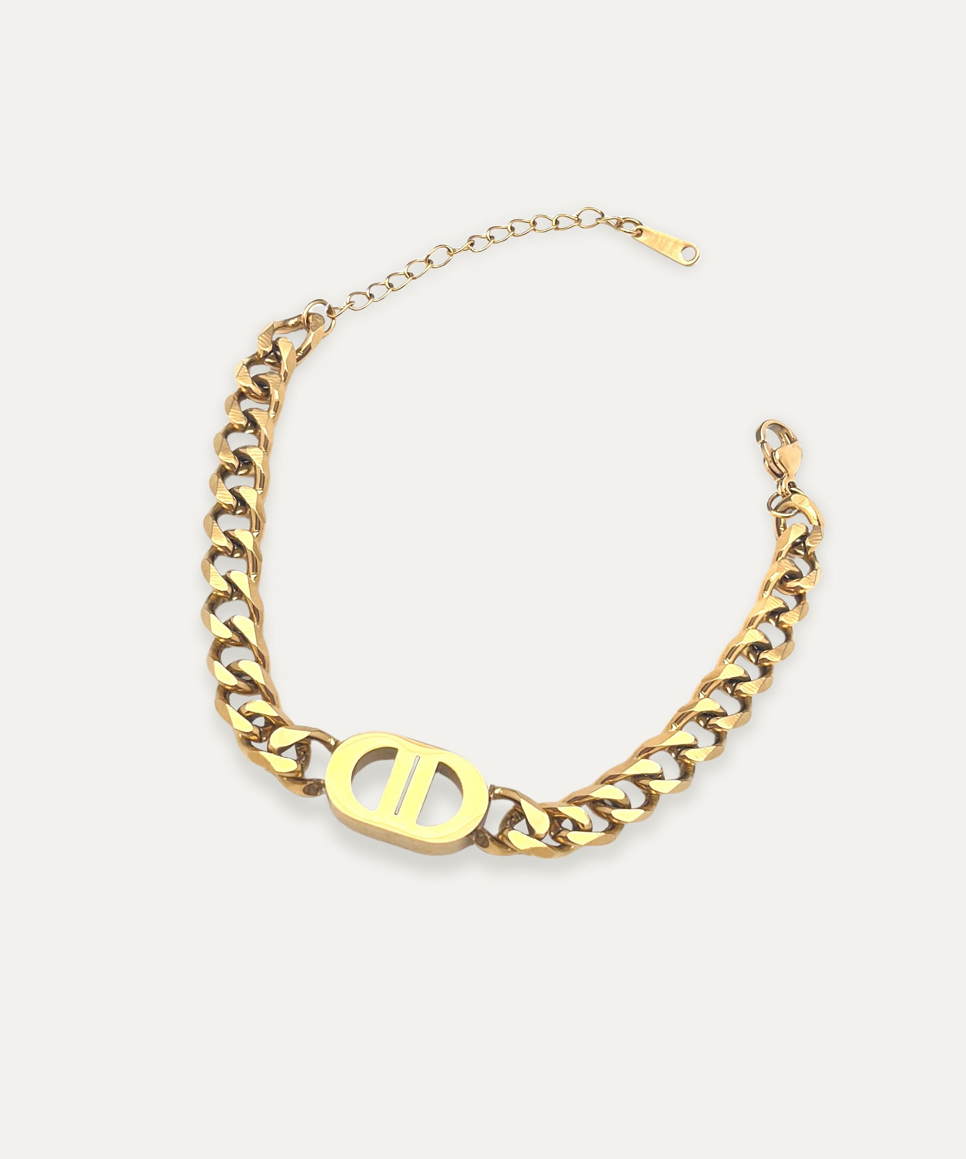 Saint Gold Curb Chain Bracelet