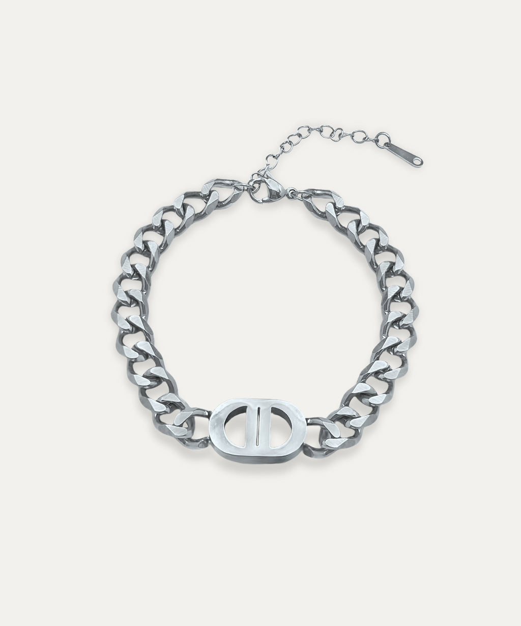 Saint Silver Curb Chain Bracelet