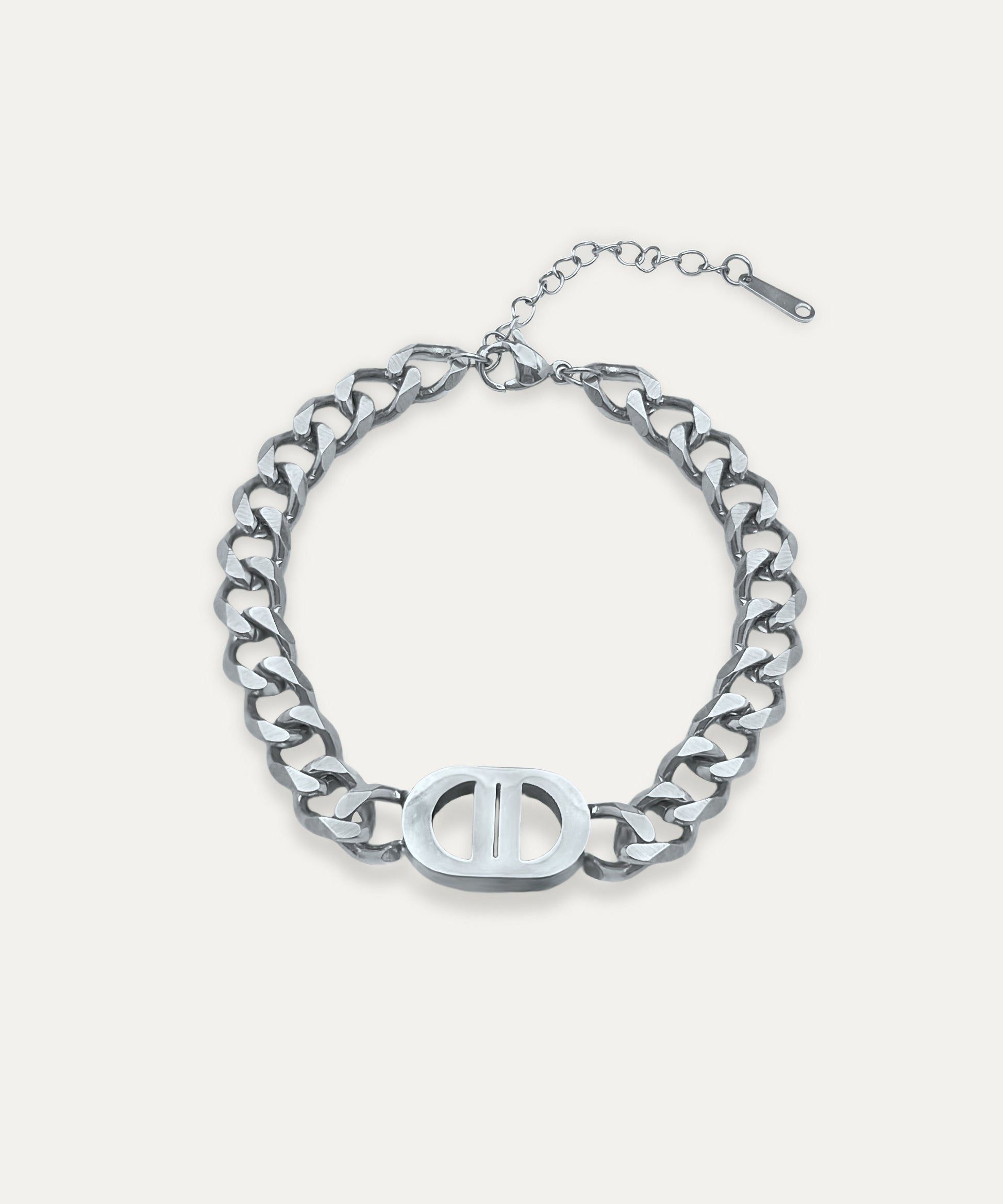 Saint Silver Curb Chain Bracelet