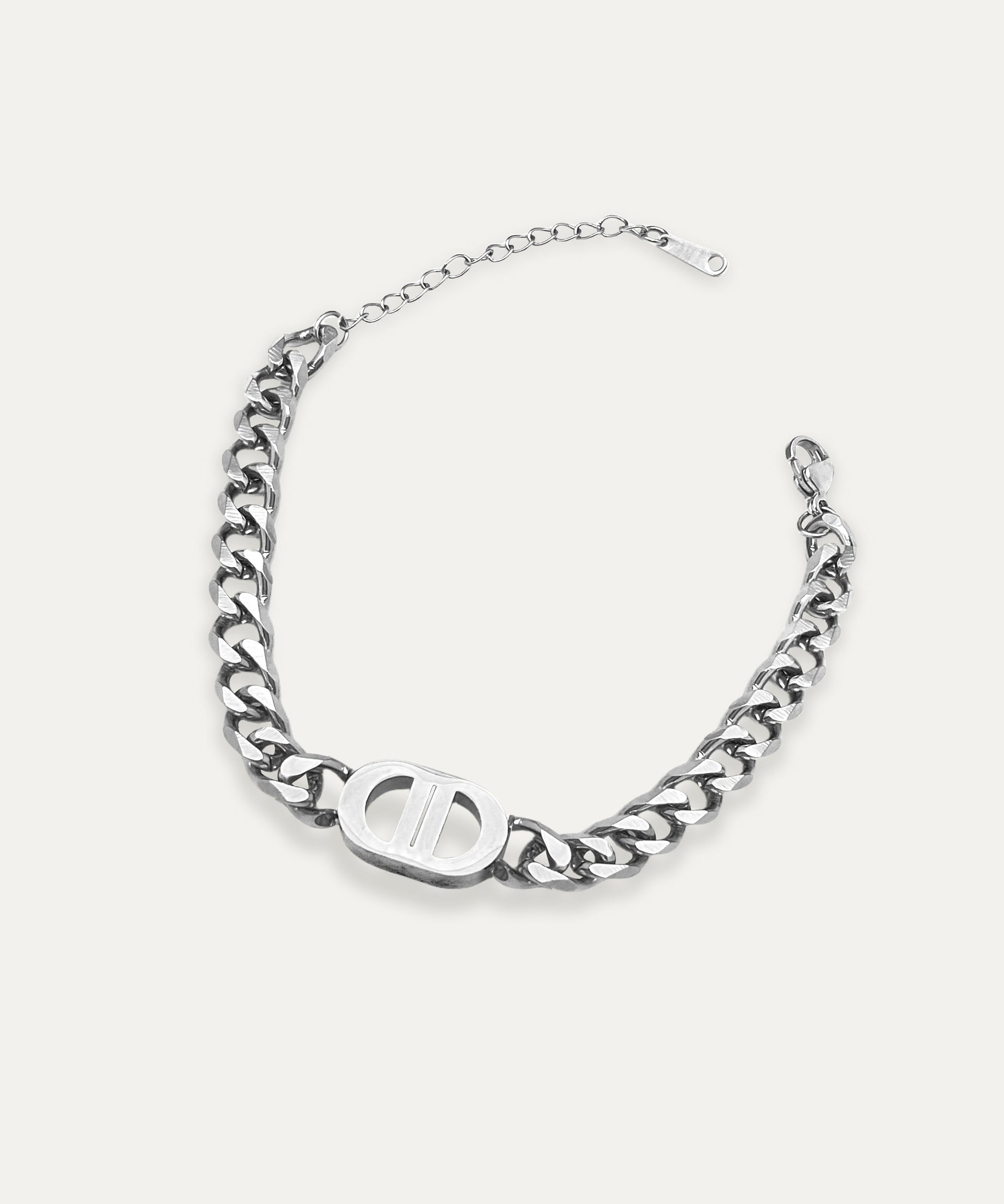 Saint Silver Curb Chain Bracelet