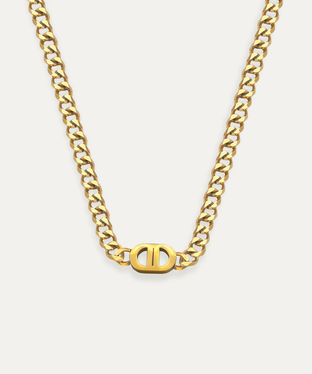Saint Gold Curb Chain Necklace
