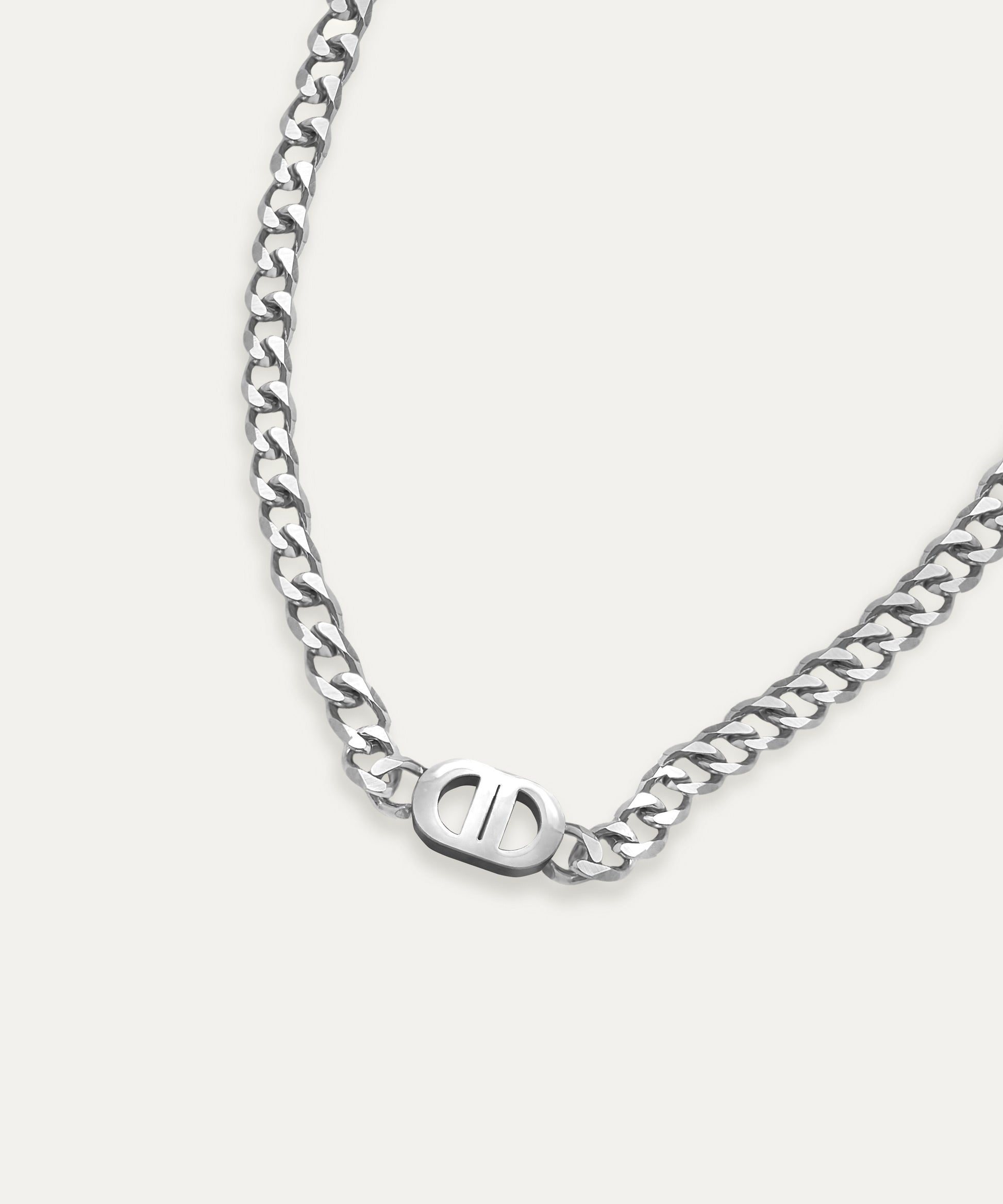 Saint Silver Curb Chain Necklace
