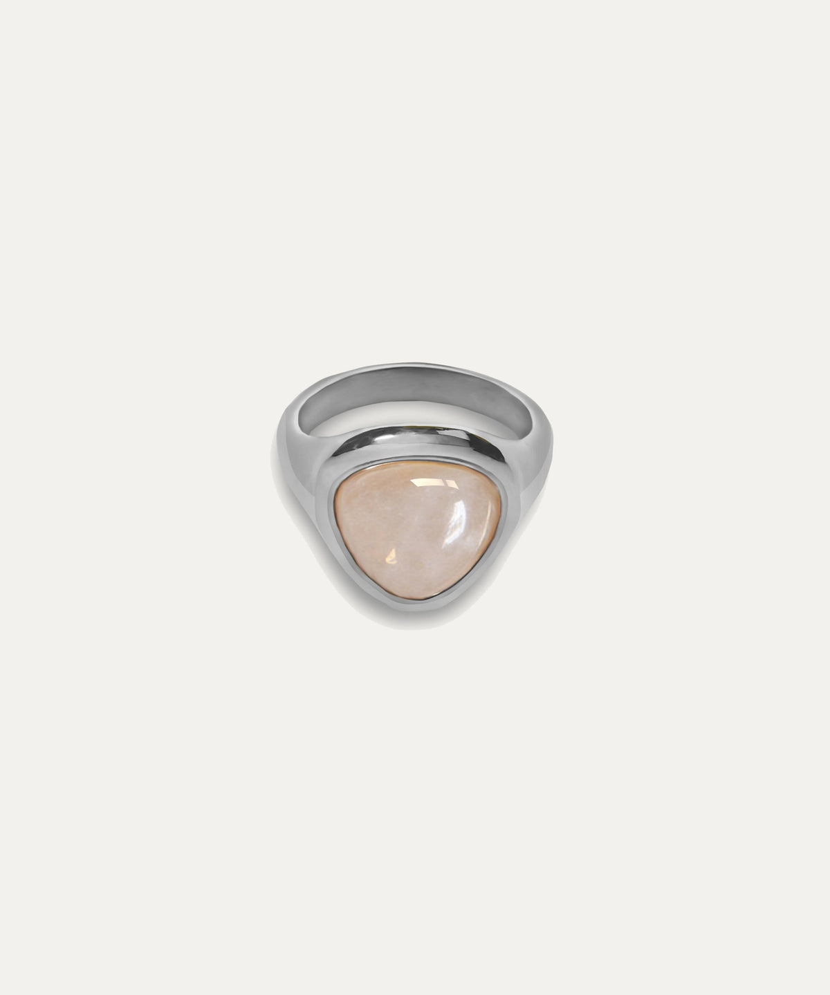 Solara Silver Rose Quartz Ring