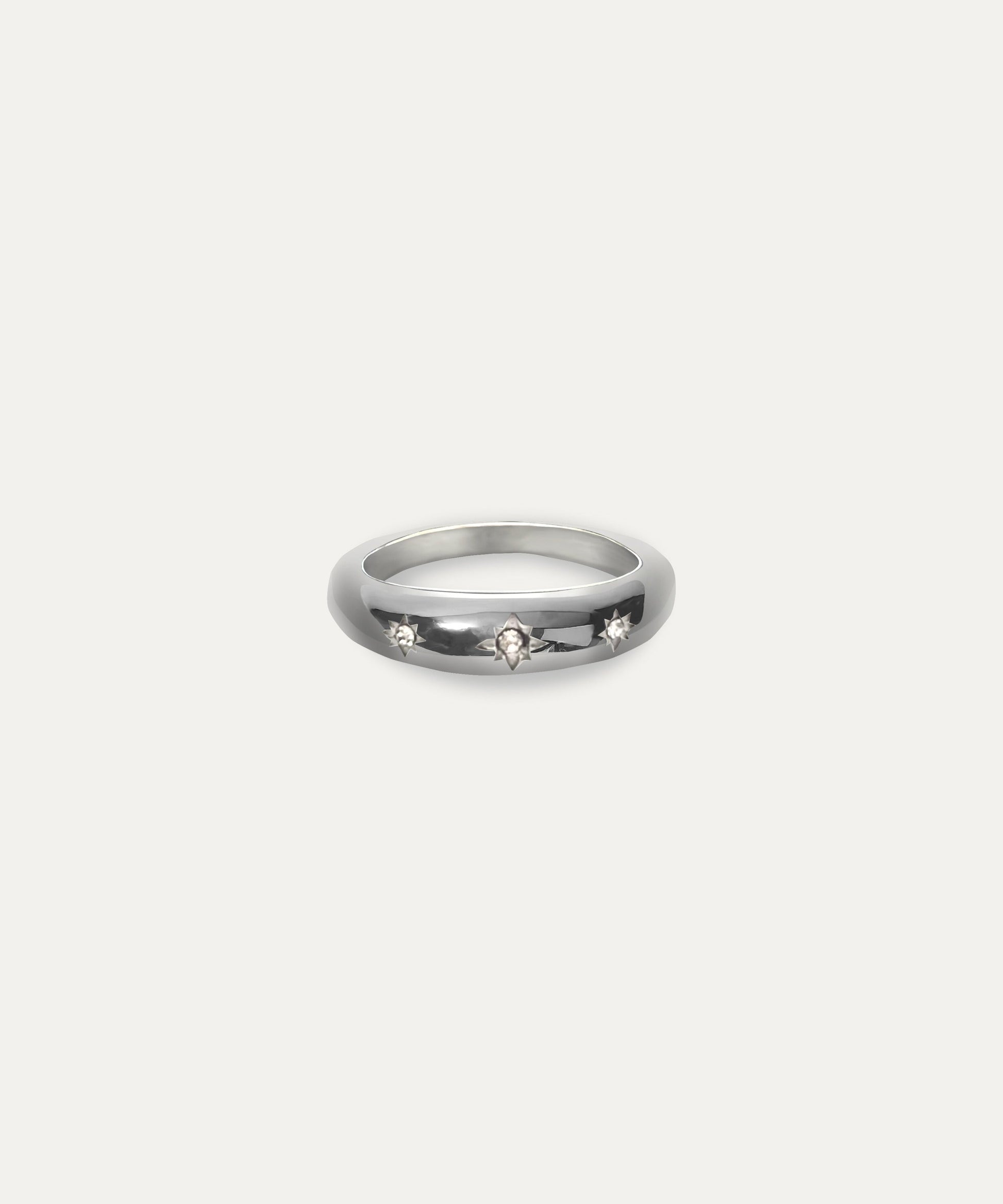Starburst Silver Dome Ring