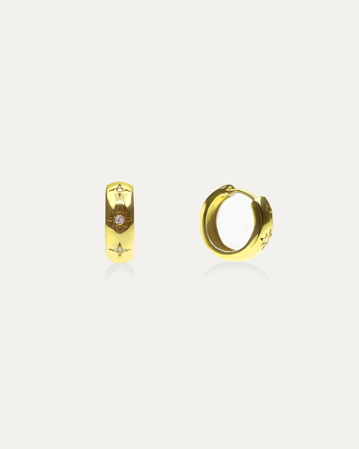 Stella Wide Star Hoops